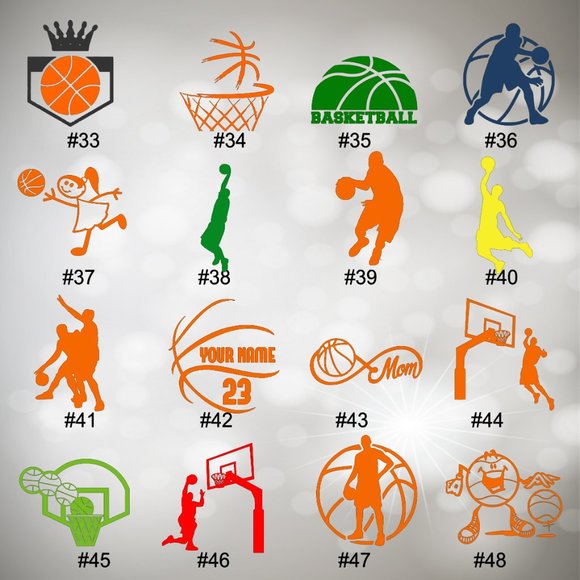 BASKETBALL VINYL DECAL - 5-6" - Picture 3 of 8